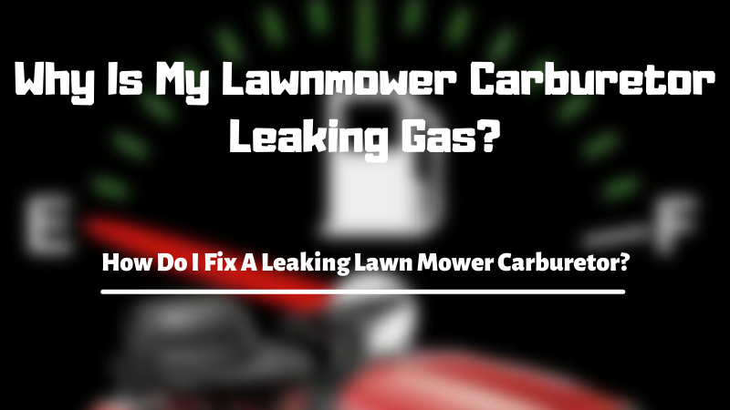 Why Is My Lawnmower Carburetor Leaking Gas? How Do I Fix A Leaking Lawn Mower Carburetor?