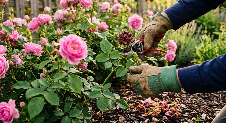 how to deadhead flowers by removing spent blooms with bypass pruners