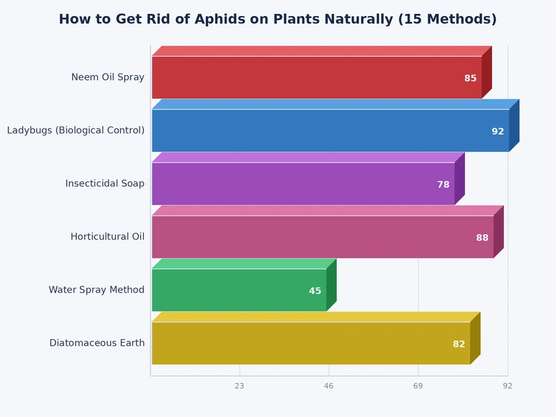 bar chart comparing effectiveness and cost of 15 natural aphid control methods