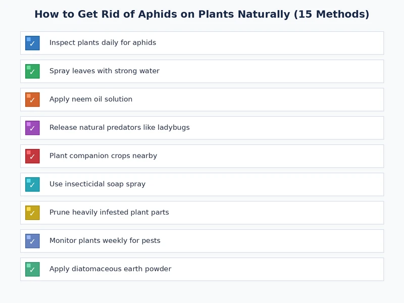 natural aphid control checklist showing 15 methods ranked by cost and effectiveness