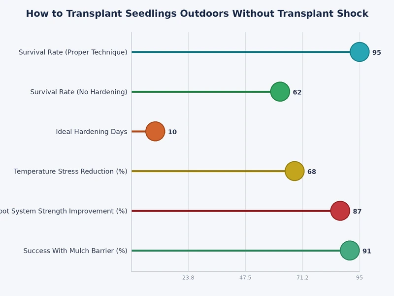Chart comparing seedling survival rates across different transplant preparation methods