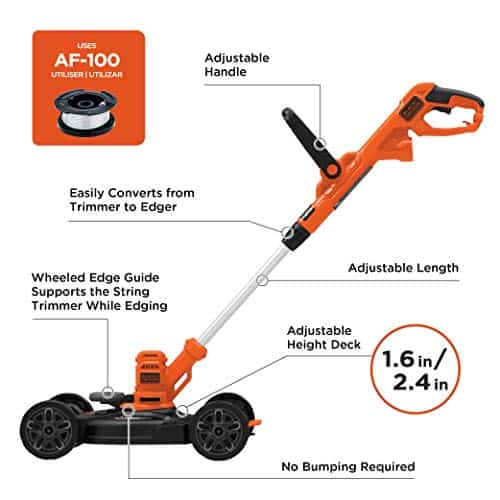 BLACK+DECKER 3-in-1 String Trimmer Lawn Mower - Best Electrical Lawn Mower For Small Lawn