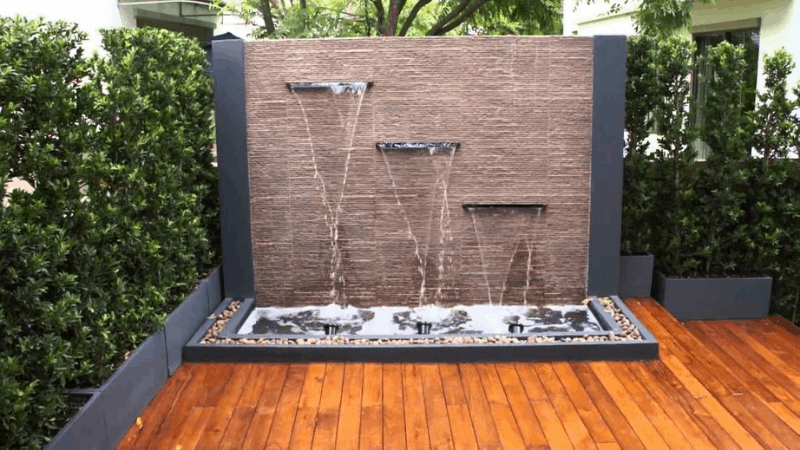 Make A Fountain For Cascading Water- Outdoor Wall Fountain Ideas
