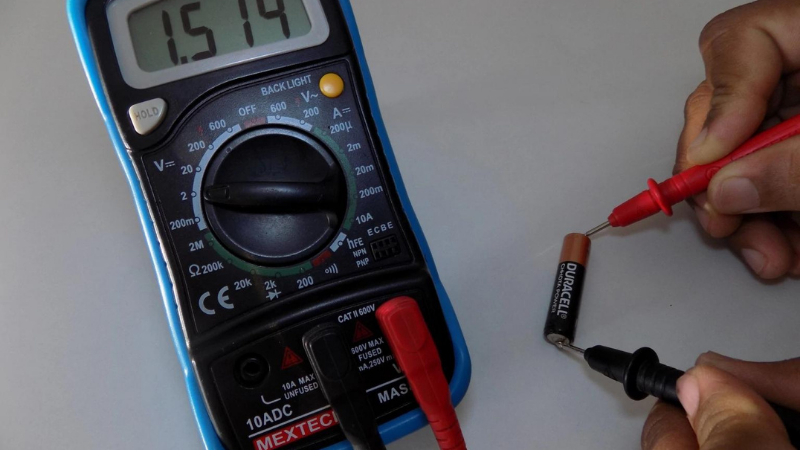 Put The Multimeter Probe On The Positive Or Red Battery Terminal While It Is Set To Measure DC Voltage